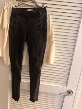 LOFT Black High-Rise Sailor Skinny Jeans